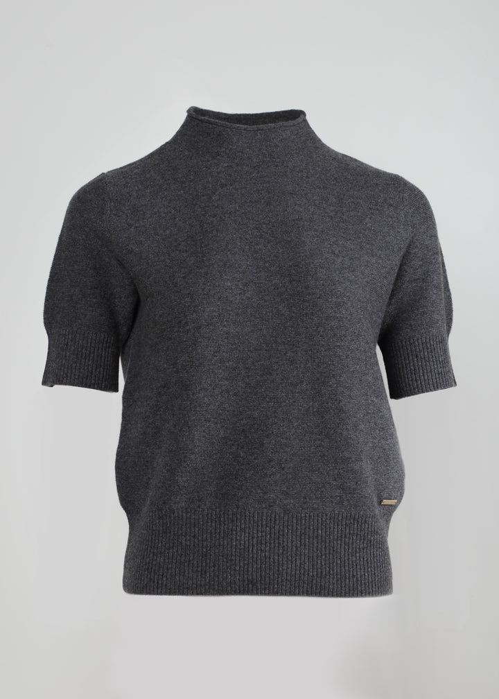 Half Neck Pullover with Short Sleeves