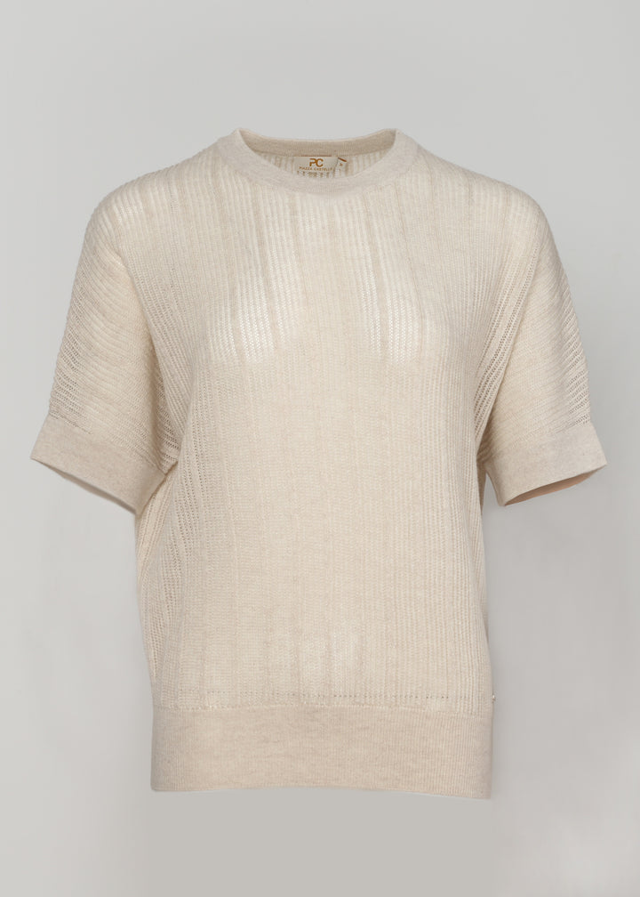 Round Neck Pullover with Short Sleeves