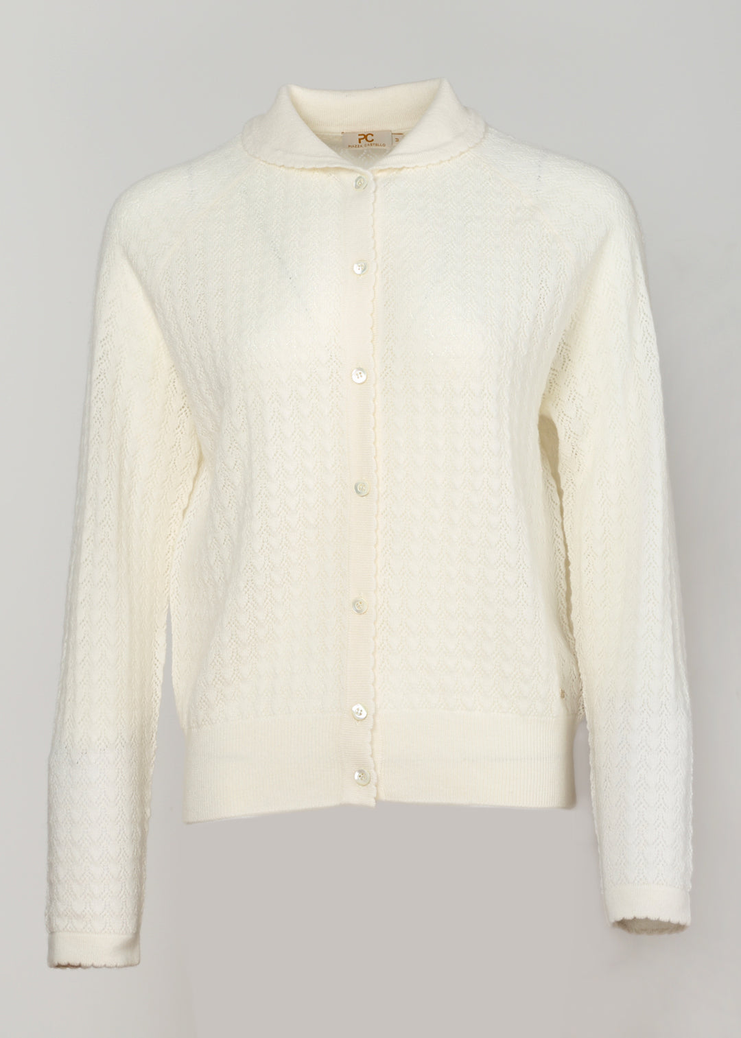 Cashmere Cardigan with Round Collar