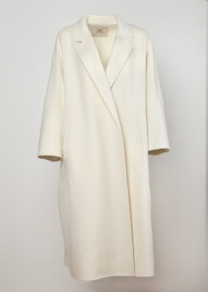 Baby Cashmere Long Coat with Lapels