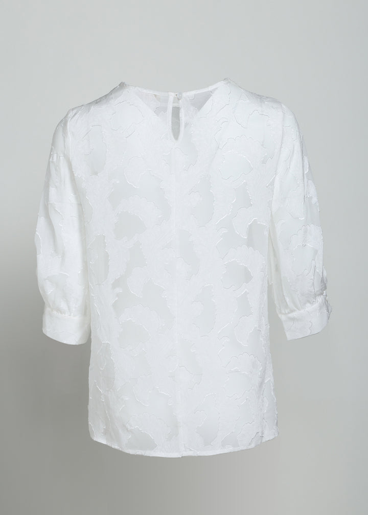 Mid-Sleeves Silk Shirt