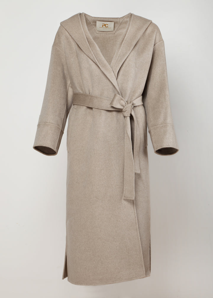 Baby Cashmere Long Coat with Hoodie