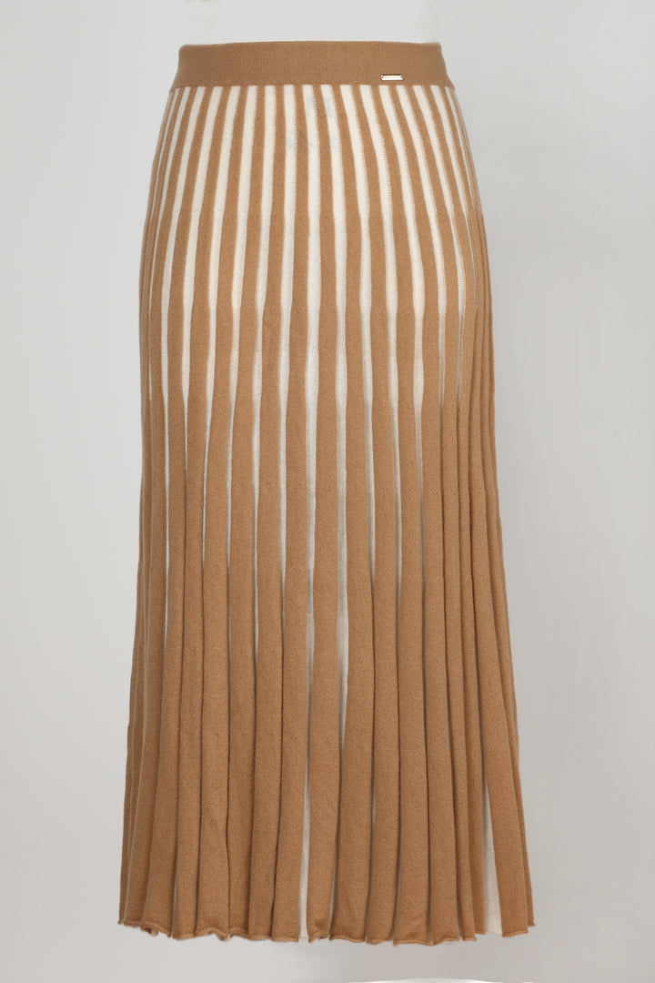 Two-Tone Cashmere Maxi Skirt