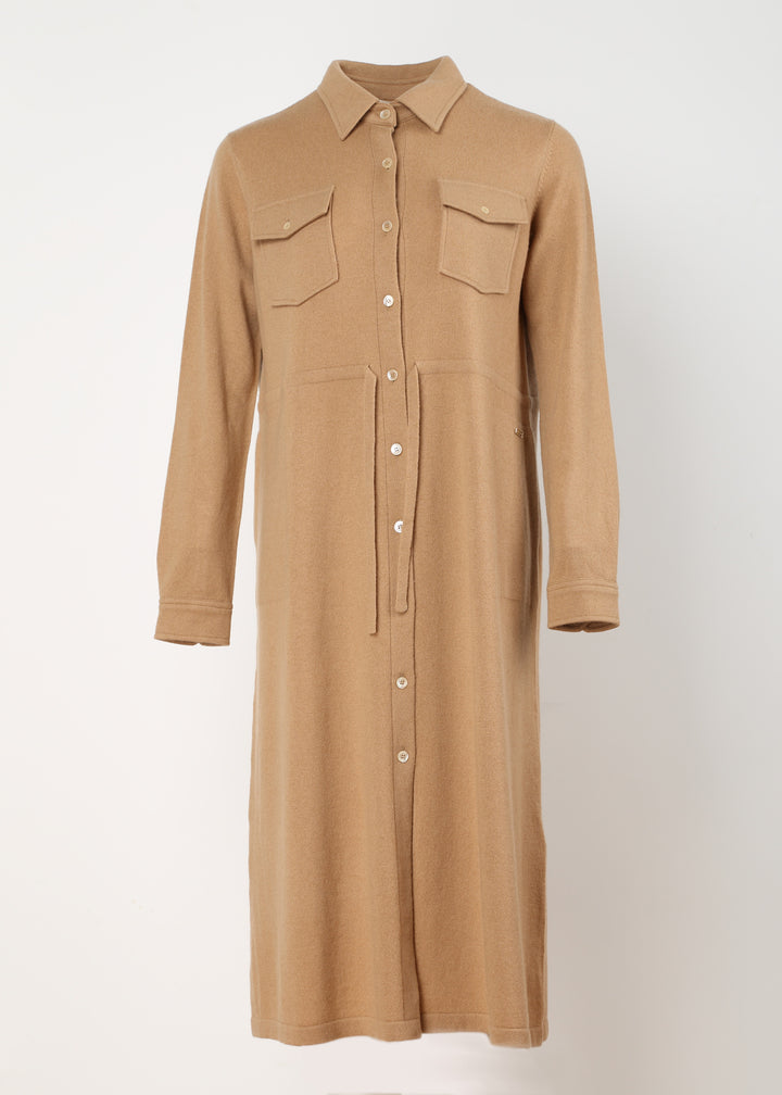 Button Down Cashmere Dress with Pockets