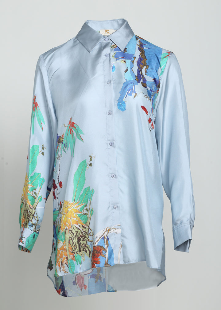 Long Sleeves Eco-Silk Shirt with collar