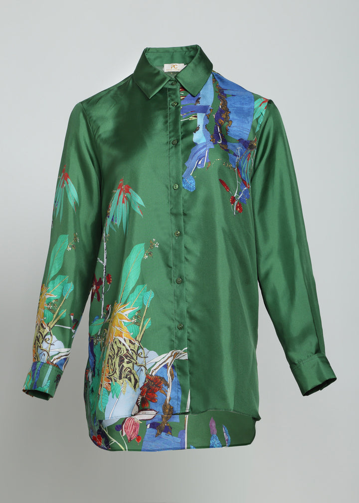 Long Sleeves Eco-Silk Shirt with collar