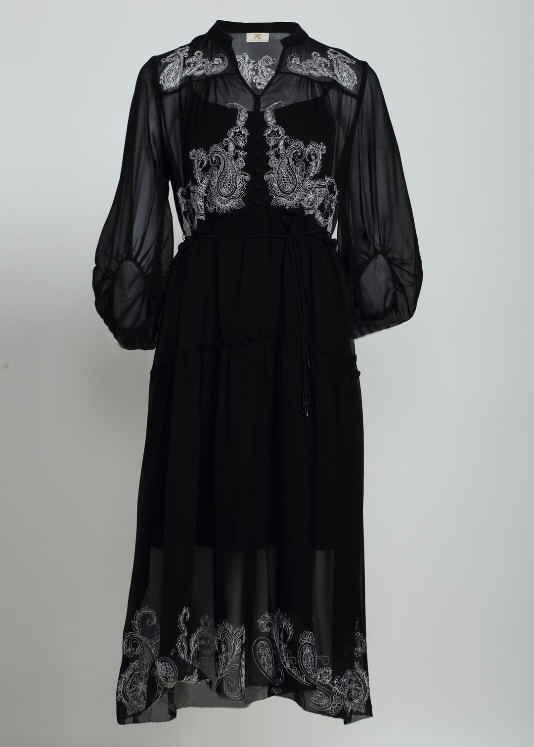 Eco-Silk Dress with Embroideries
