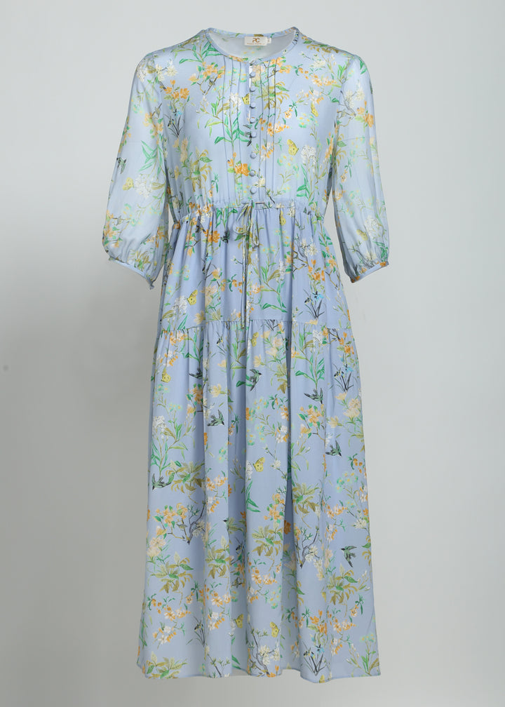 Eco-Silk Dress in Floral Print