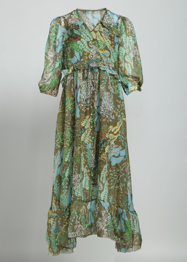 Eco-Silk Midi-Dress with Belt