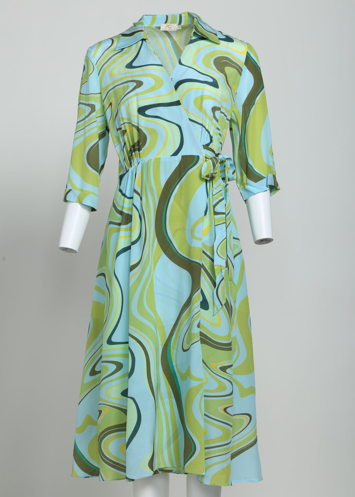 Eco-Silk Dress with Mid-Sleeves