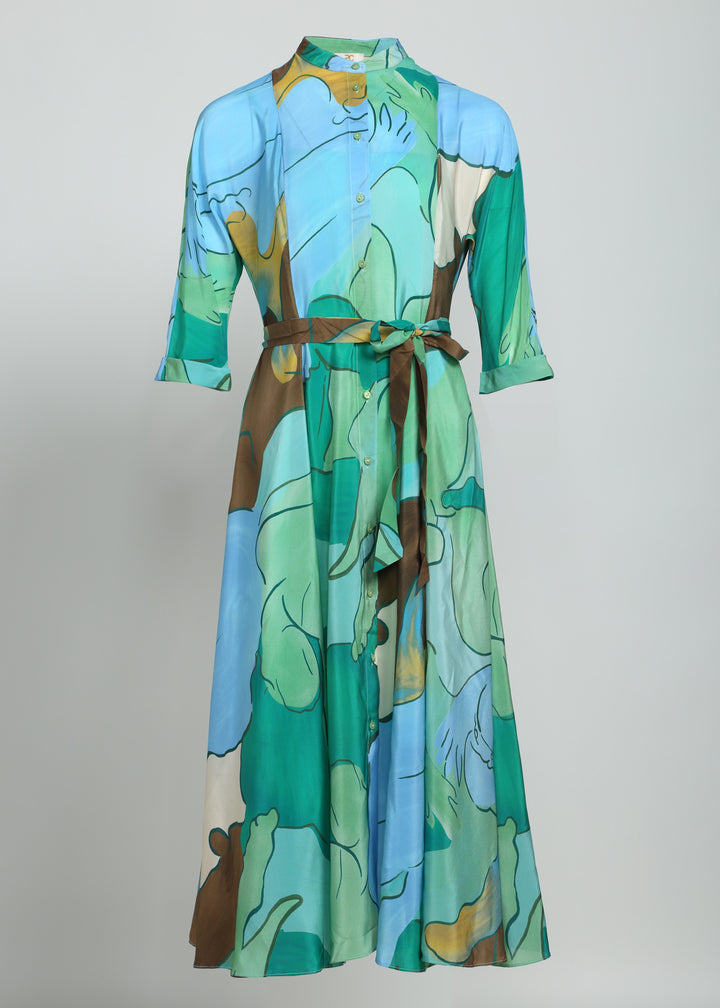 Eco-Silk Dress with Collar