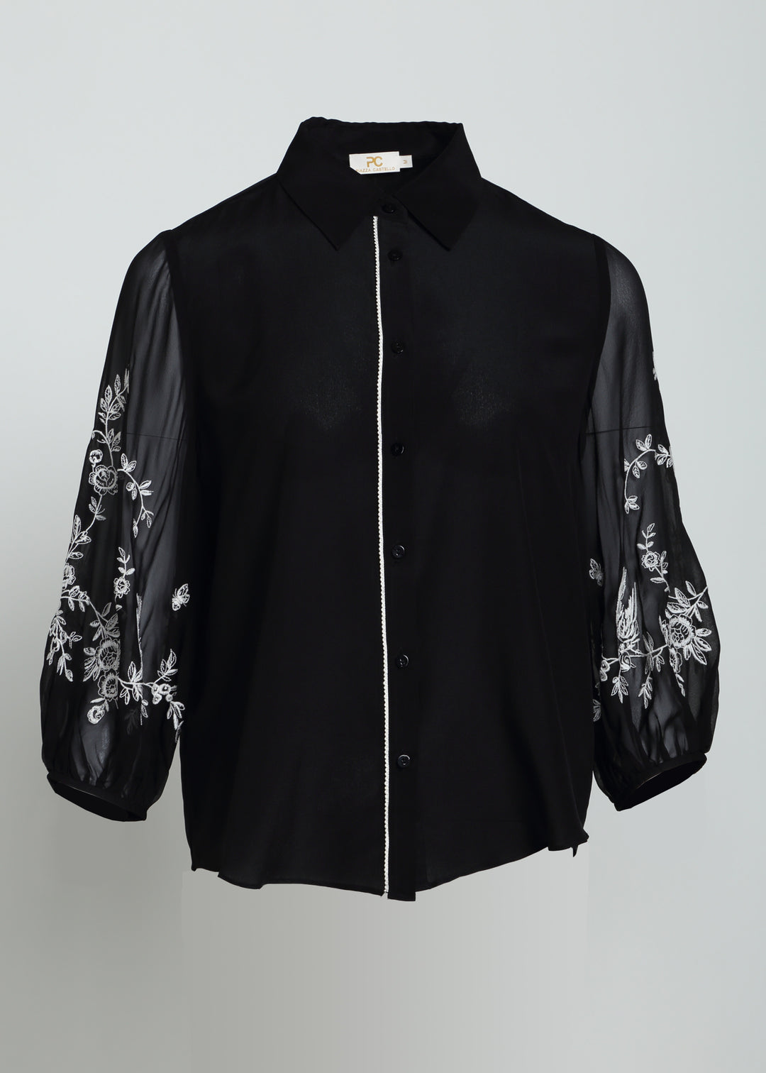 Eco-Silk Shirt with Embroideries