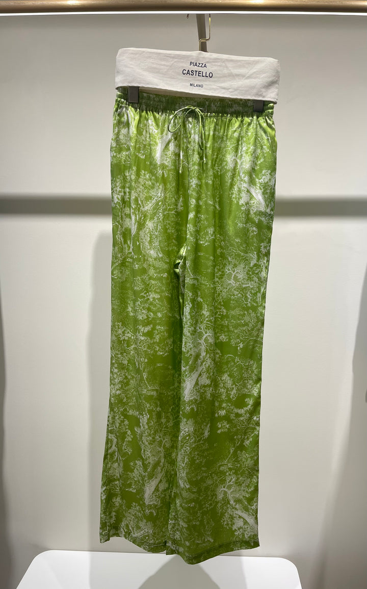 Wide-Leg Eco-Silk Trousers