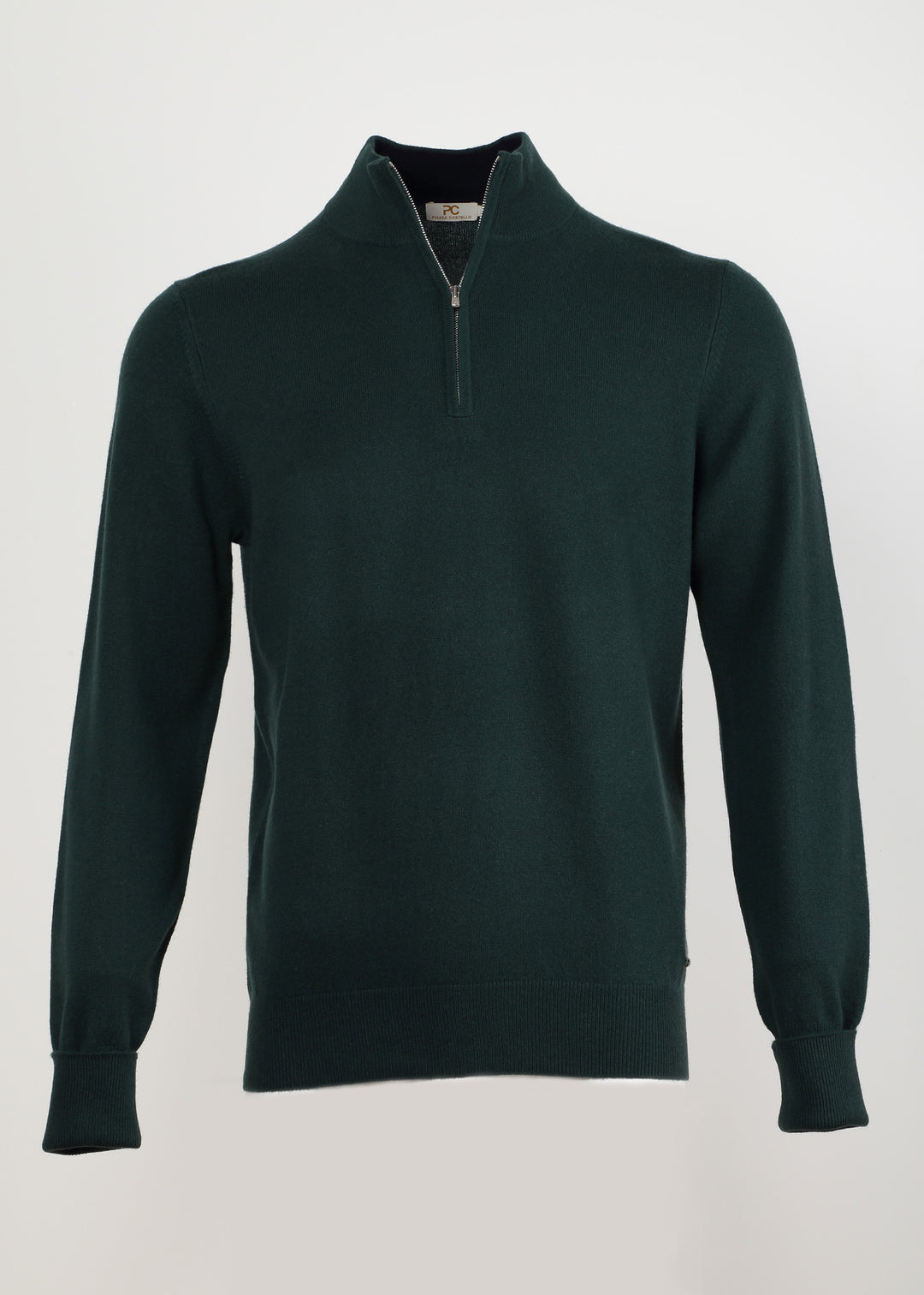 Half Neck Cashmere Pullover with Zip