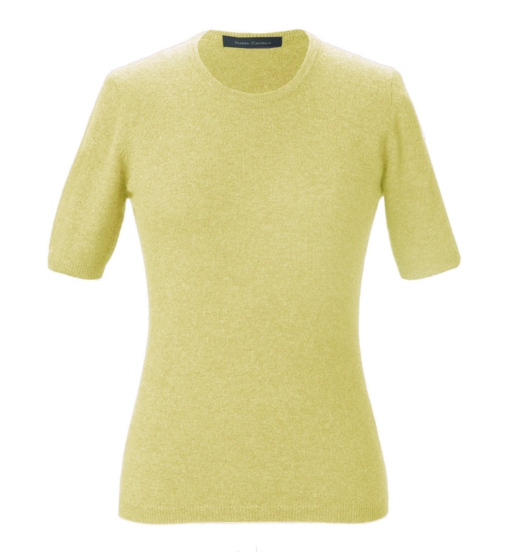 Round Neck Cashmere Sweater with Short Sleeves