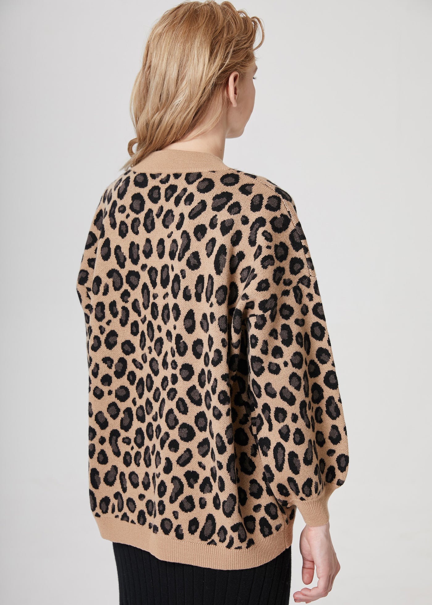 Leopard Jacquard Cashmere Pullover