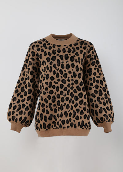 Leopard Jacquard Cashmere Pullover
