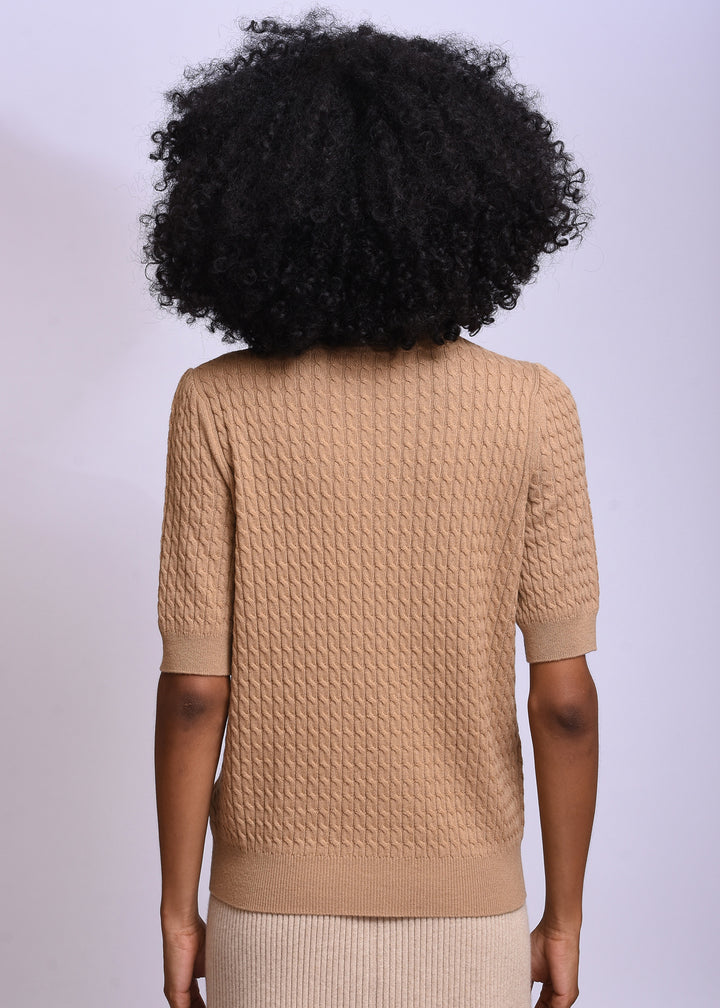 Round Neck Pullover with Short Sleeves