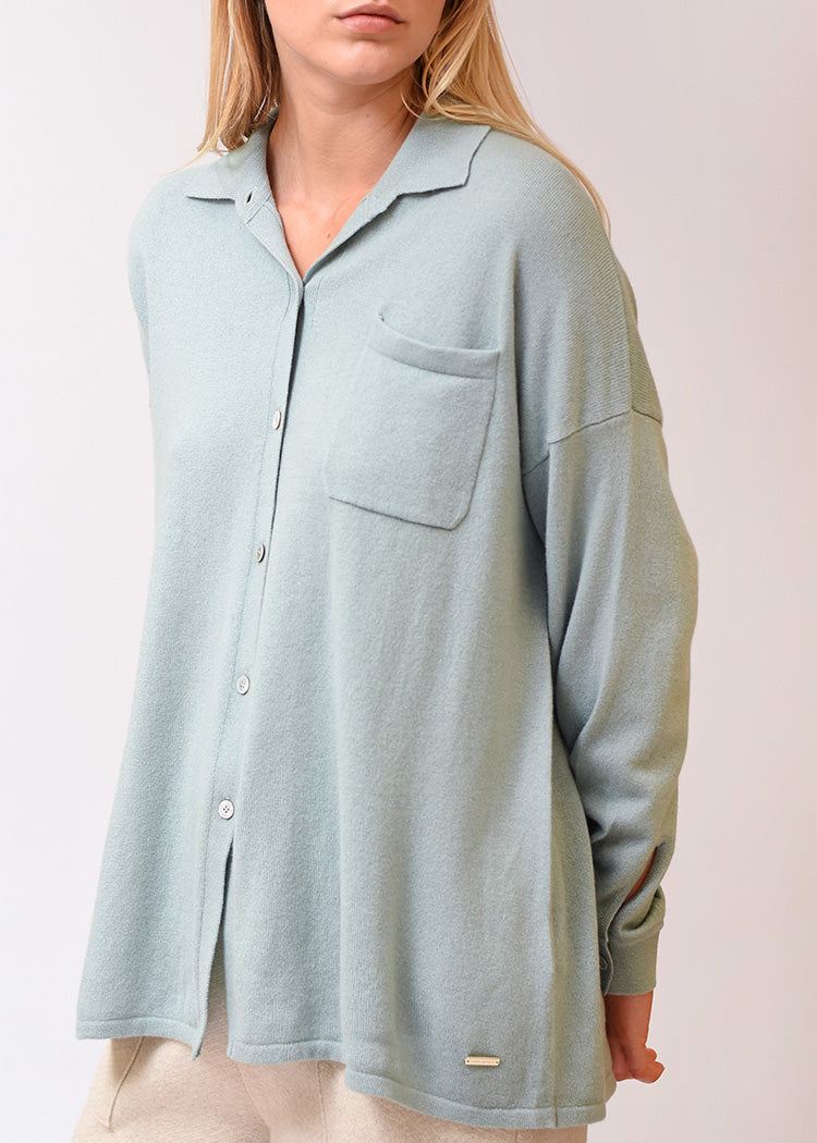 Cashmere Shirt with Front Pocket