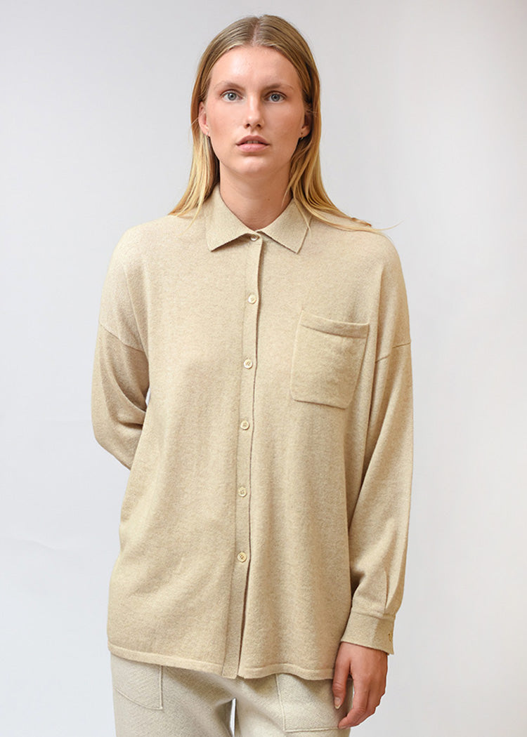 Cashmere Shirt with Front Pocket