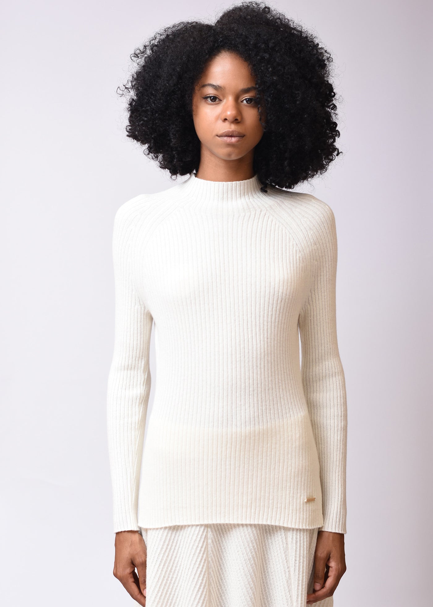 Women's Rib Knit Cashmere Pullover