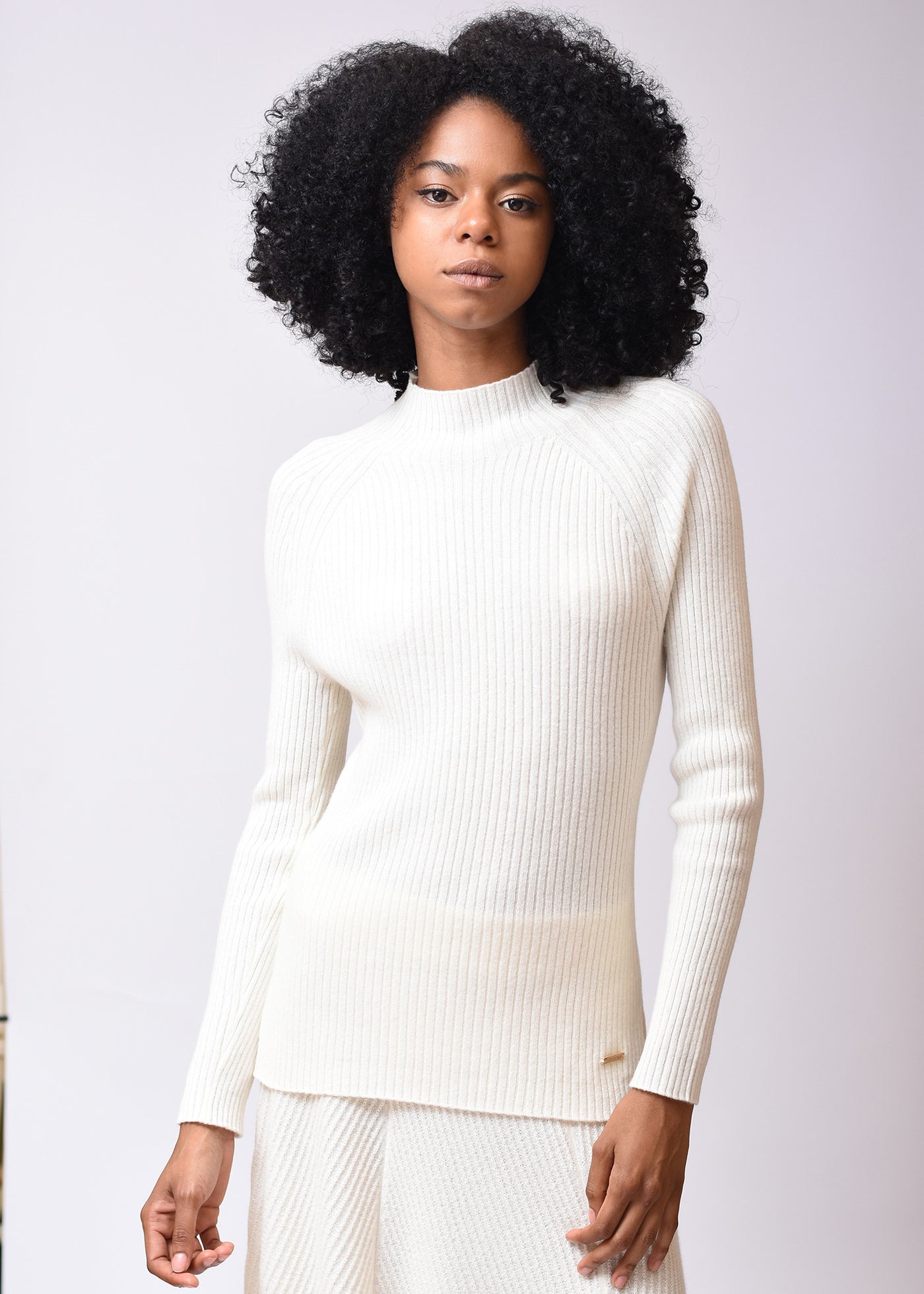 Women's Rib Knit Cashmere Pullover