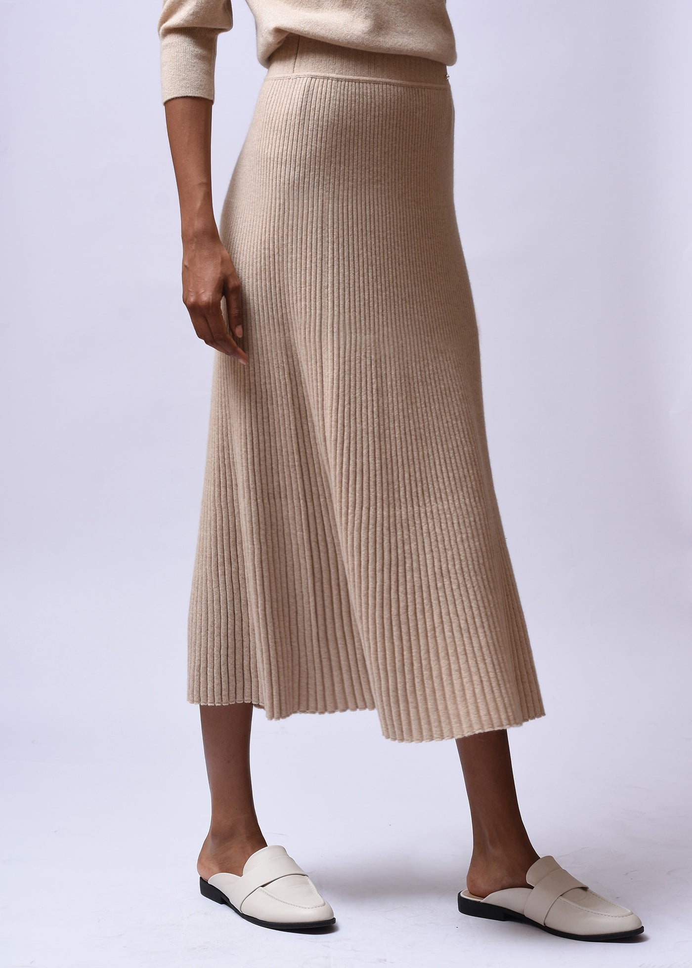 Women's Rib Knit Cashmere Skirt