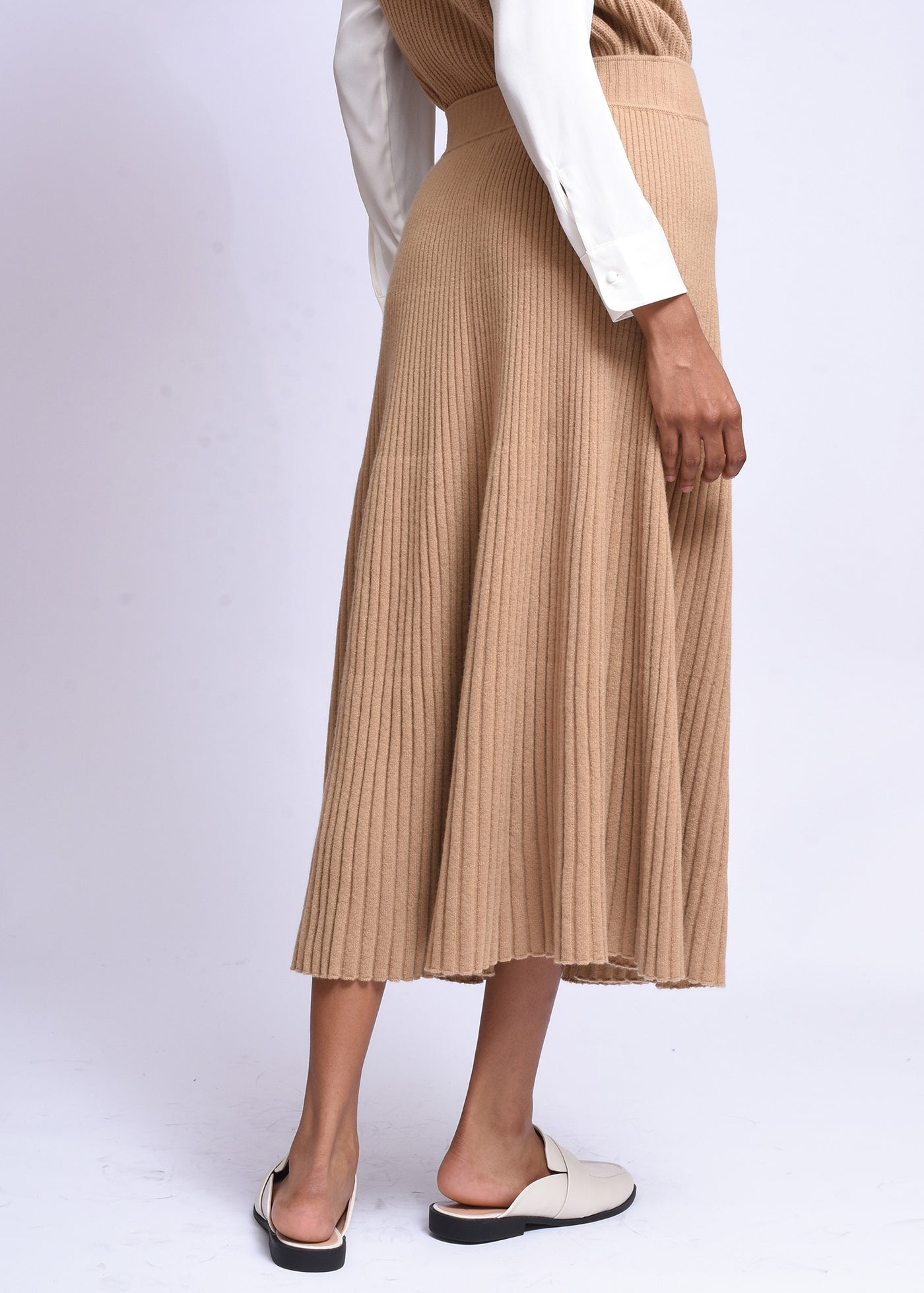 Women's Rib Knit Cashmere Skirt