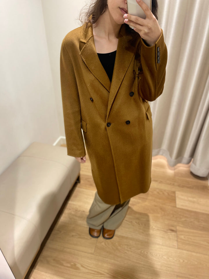 Double-Breasted Cashmere Long Coat