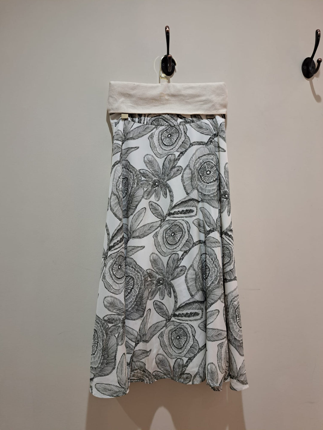 Floral Eco-Silk Midi Skirt